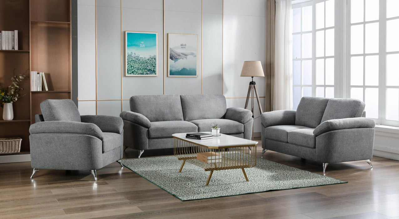 Contemporary Living Room 1pc Dark Gray Color Sofa with Metal Legs Plywood Casual Style Furniture
