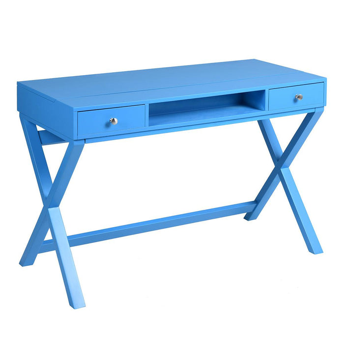 Lift Desk with 2 DrawerStorage, Computer Desk with Lift Table Top, Adjustable Height Table for Home Office, Living Room,BLUE