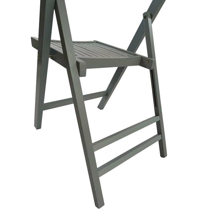 Furniture Slatted Wood Folding Special Event Chair - Gray, Set of 4 ，FOLDING CHAIR, FOLDABLE STYLE