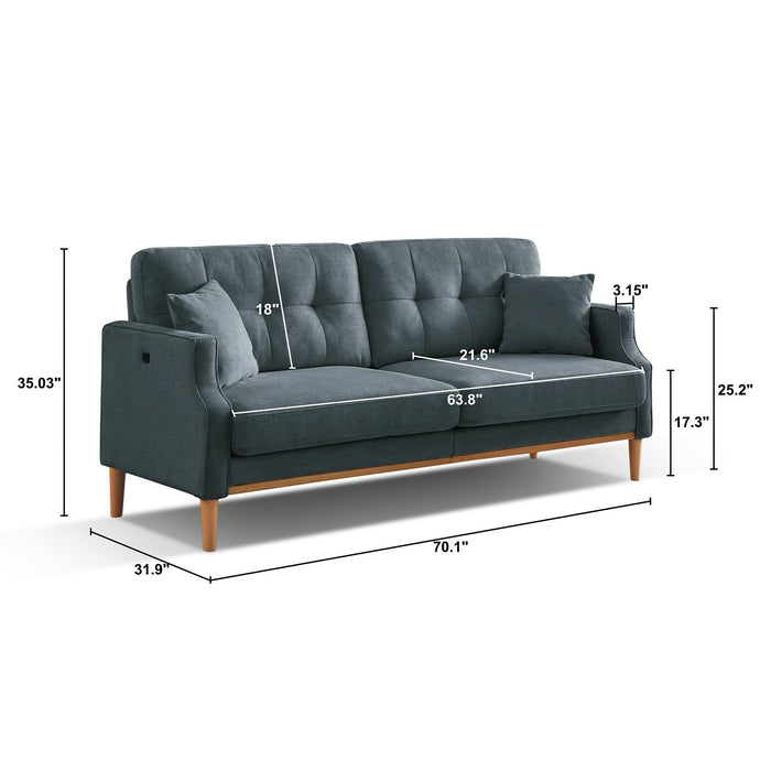 Living Space sofa 3 seater With Waterproof Fabric , USB Charge port