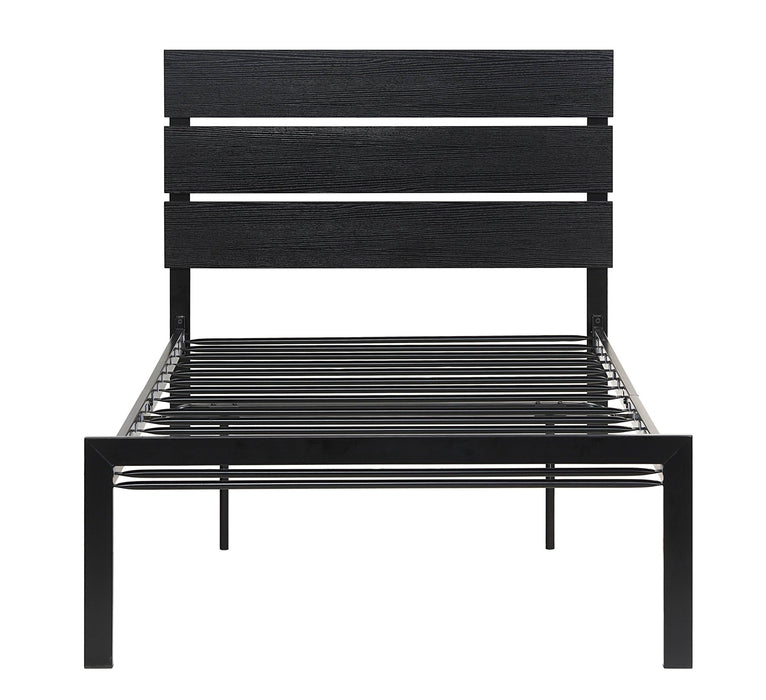 Black Metal Frame Twin Size Bed 1pc