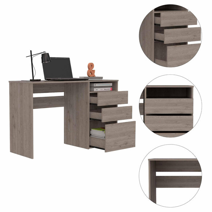 Waterbury 3-Drawer 1-Shelf Computer Desk Light Grey
