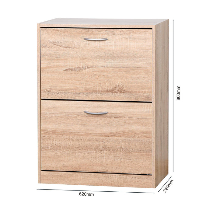 WoodenShoe Cabinet for Entryway, WhiteShoeStorage Cabinet with 2 Flip Doors 20.94x9.45x43.11 inch