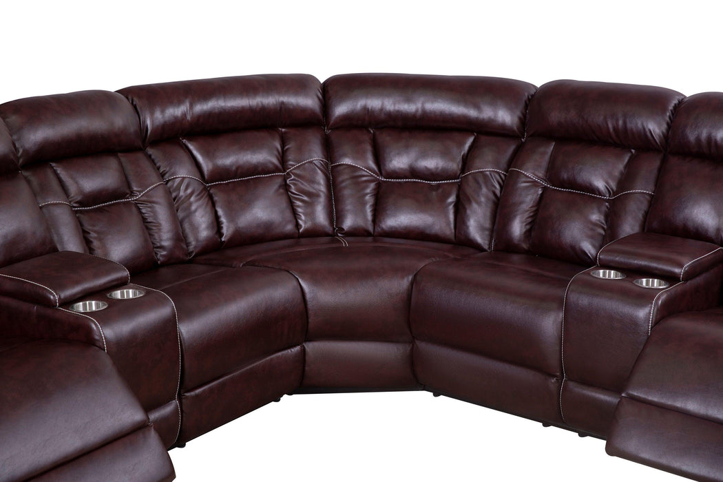 Sectional Sofa with Manual Reclining Brown