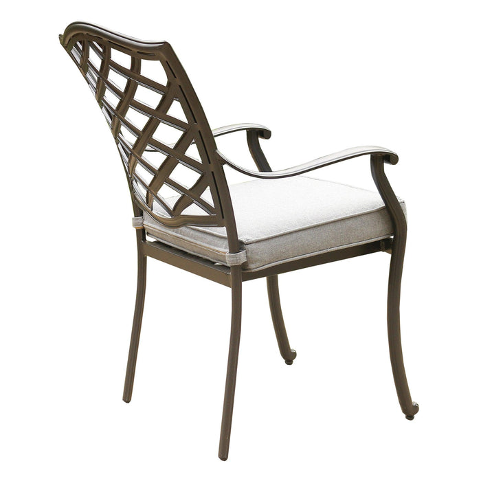 2 PCS Outdoor Patio Aluminum Dining Arm Chair With Cushion - Cast Slate