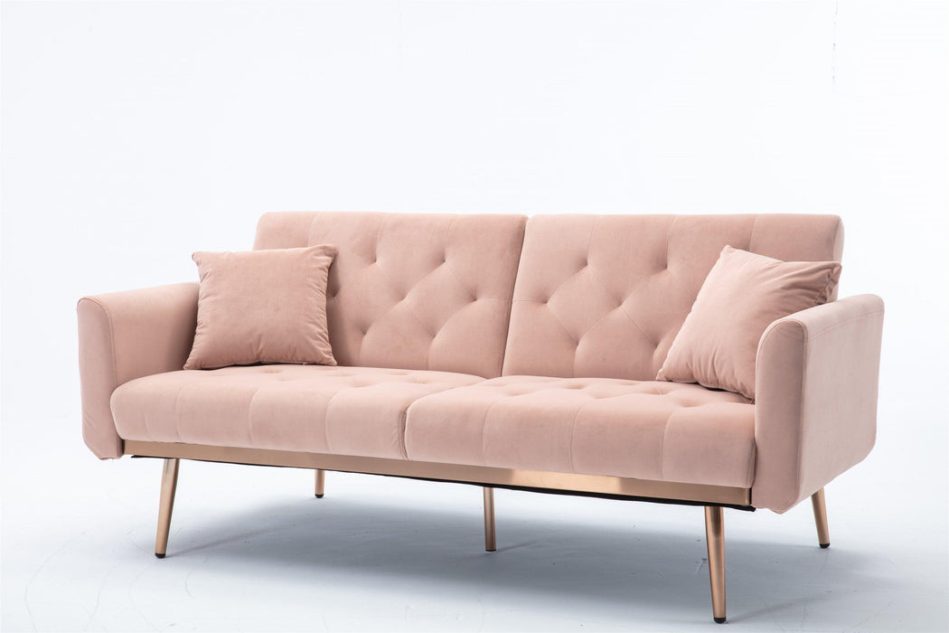 Velvet  Sofa , Accent sofa .loveseat sofa with rose ld metal feet  and
