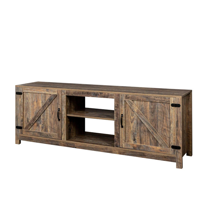 Farmhouse TV Stand,  Wood Entertainment Center Media Console withStorage