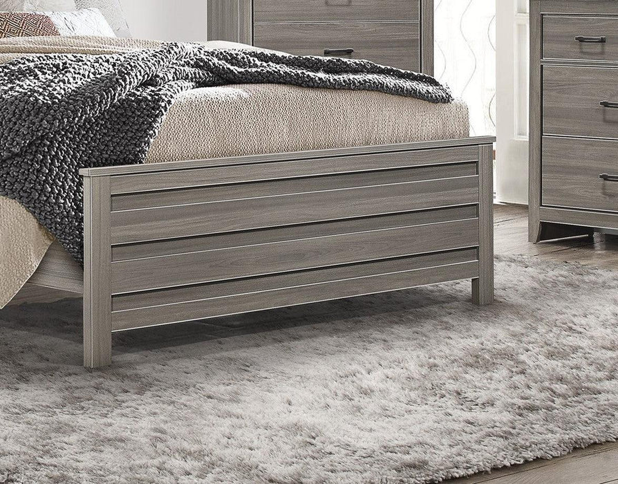 Dark Gray Finish Transitional Look Queen Bed 1pc Industrial RusticModern Style Bedroom Furniture