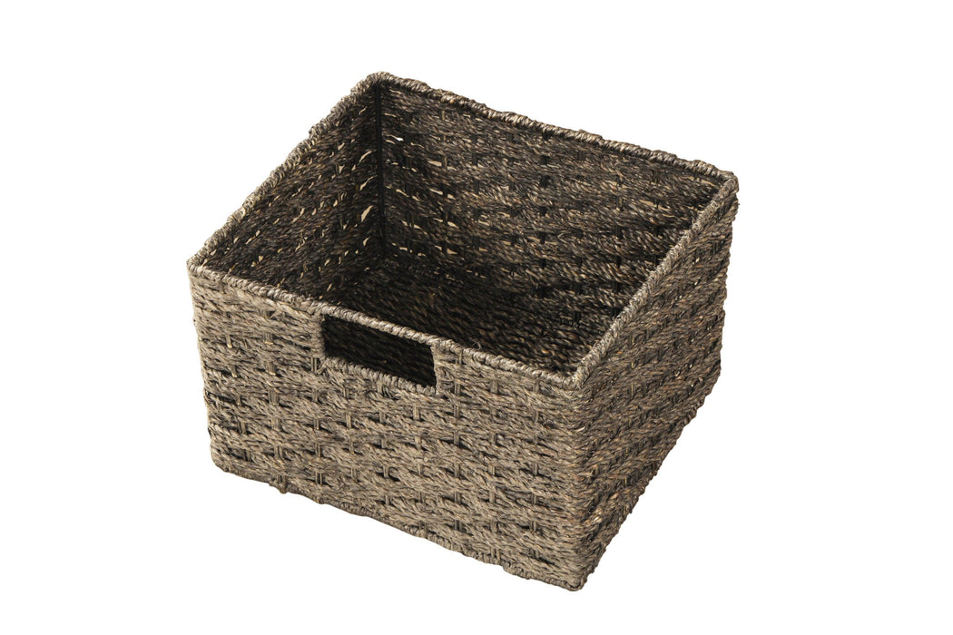 RusticStorage Cabinet with Two Drawers and Four Classic Rattan Basket for Dining Room/Living Room (Espresso)