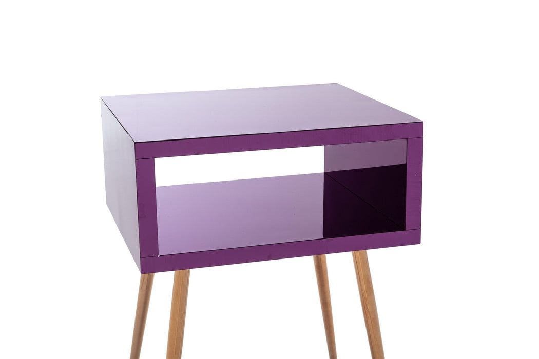 MIRROR END TABLE  MIRROR NIGHTSTAND   END&SIDE TABLE  (Purple color)