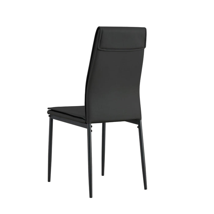 Dining chairs set of 4, Black Modern kitchen chair with metal leg
