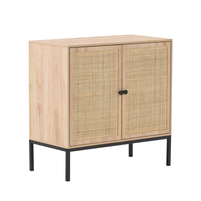 Rolland B Console Table  Side Table with Rattan Doors