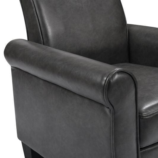 Accent Chairs, Comfy Sofa Chair, Armchair for Reading, Living Room, Bedroom, Office，Waiting Room, PU leather, Dark Grey