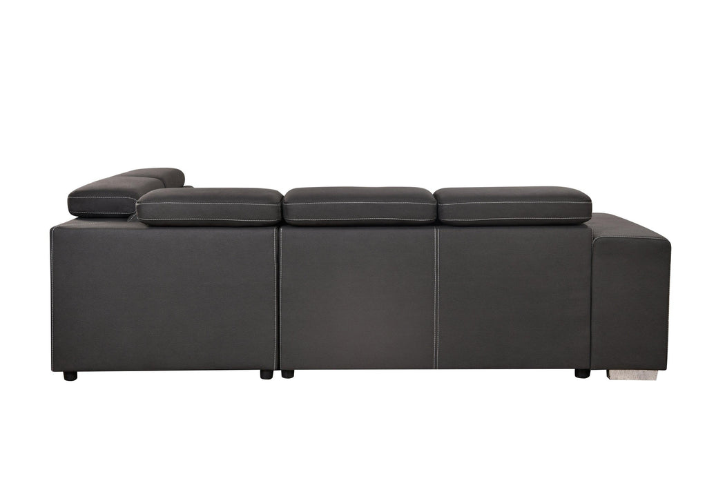 105" Sectional Sofa with Adjustable Headrest ,Sleeper Sectional Pull Out Couch Bed withStorage Ottoman and 2 Stools,Charcoal Grey