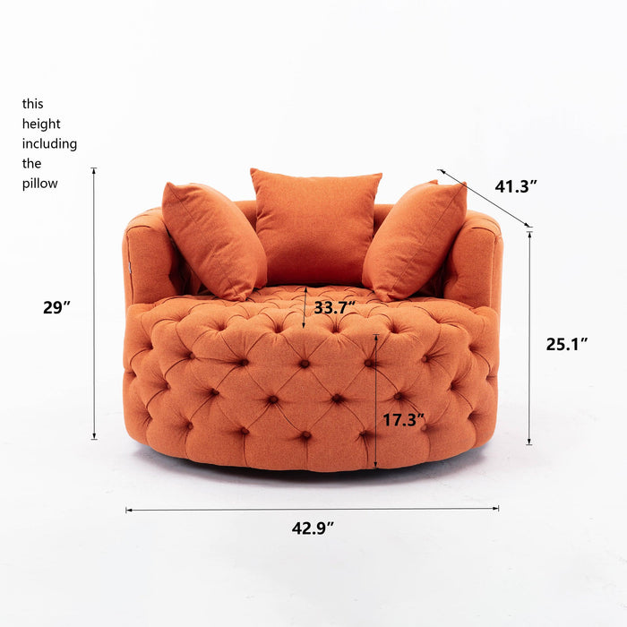 Modern  Akili swivel accent chair  barrel chair  for hotel living room /Modern  leisure chair Orange