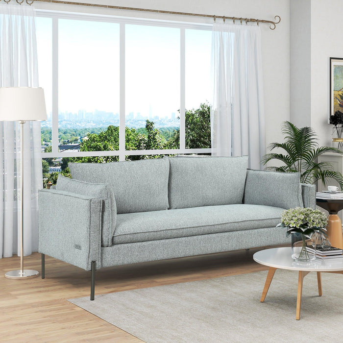 76.2"Modern Style 3 Seat Sofa Linen Fabric Upholstered Couch Furniture 3-Seats Couch for Different Spaces,Living Room,Apartment