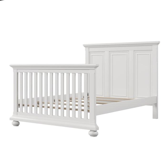 3 Pieces Nursery Sets Traditional Farmhouse Style Full Bed + Nightstand +Dresser,White