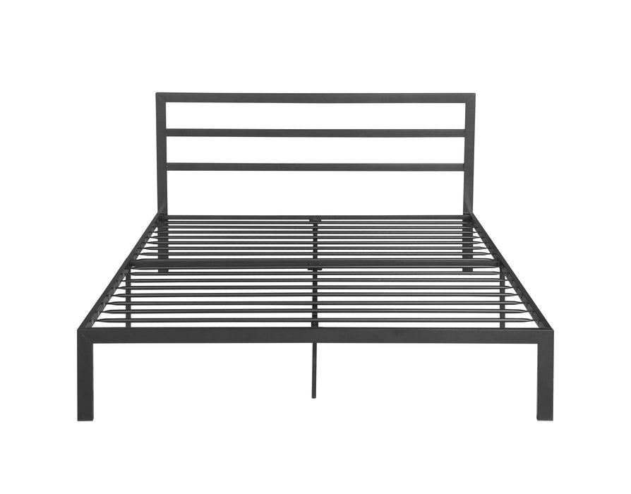 Queen Size Metal Bed Frame with Headboard Charcoal Grey