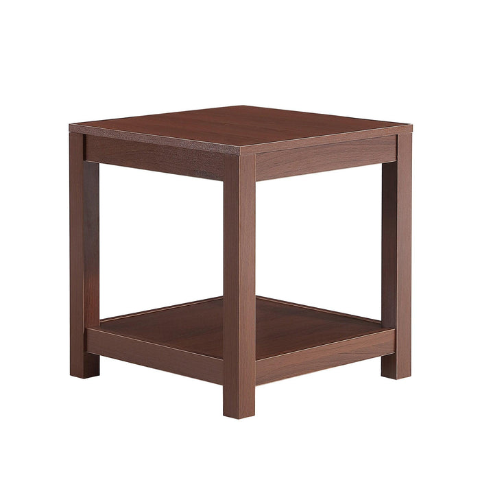 Classic brown Side Table , 2-Tier Small Space End Table ,Modern Night Stand, Sofa table, Side Table withStorage Shelve