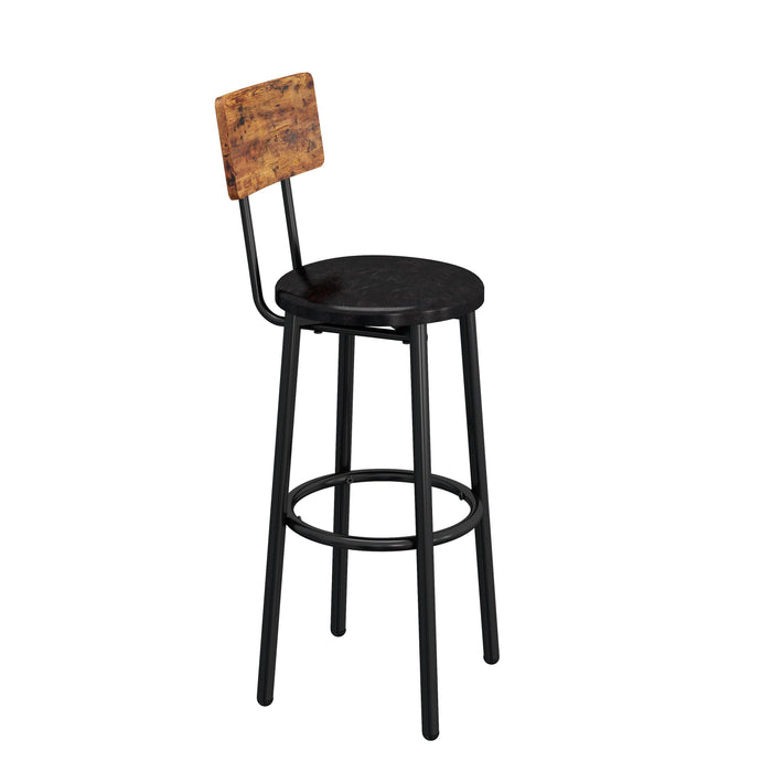 Bar Table Set with 4 Bar stools PU Soft seat with backrest (Rustic Brown，47.24’’w x 23.62’’d x 35.43’’h)