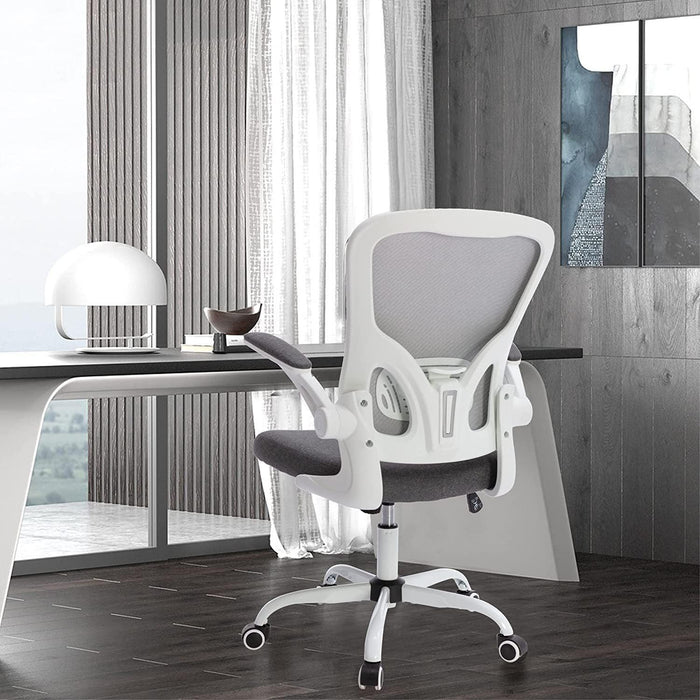 Office Chair Mesh High Back Computer Chair Height Adjustable Swivel Desk Chairs with Wheels,Adjustable Armrest Backrest,Gray