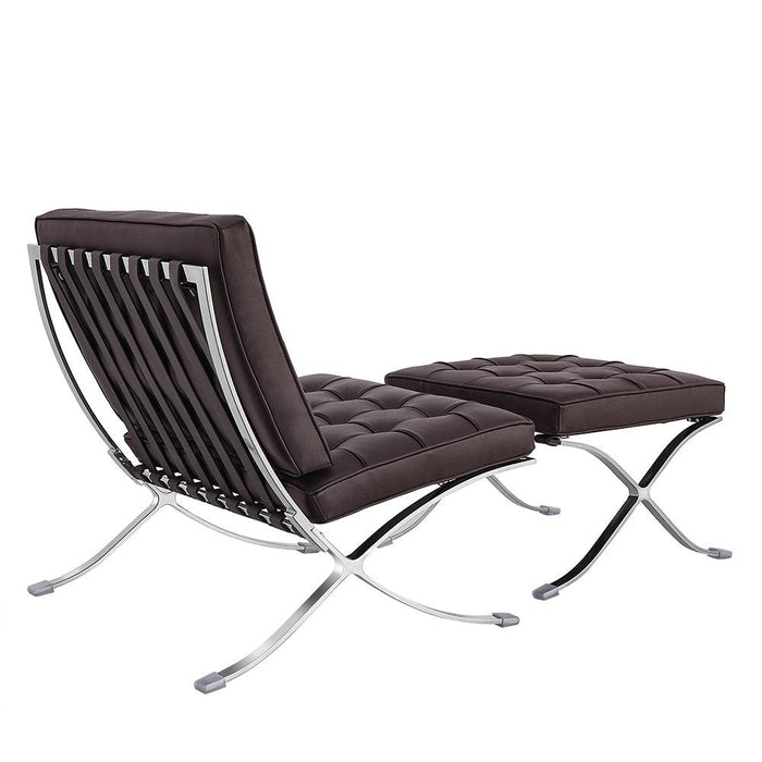 Mid-century Foldable lounge chair with ottoman