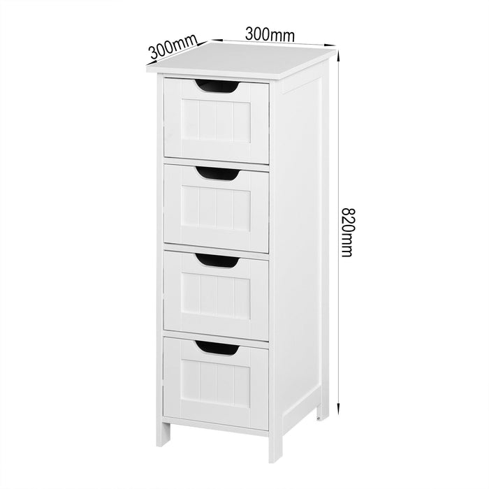 White BathroomStorage Cabinet, Freestanding Cabinet with Drawers