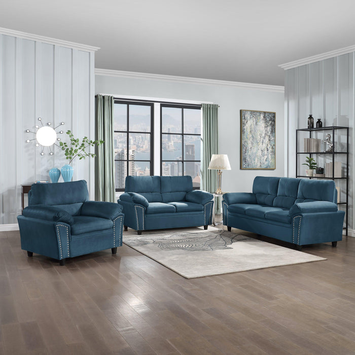 2-Seat Cloud Couch Loveseat sofa  for Living Room, Bedroom, Office, Blue