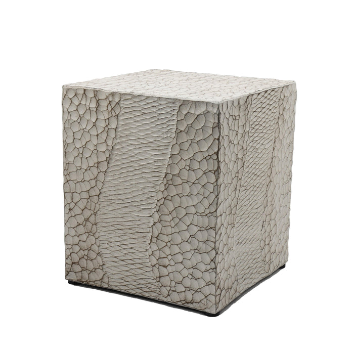 Outdoor Faux Wood Stump Side Table Coffee Table,Side table ,End Table Accent table Square  White