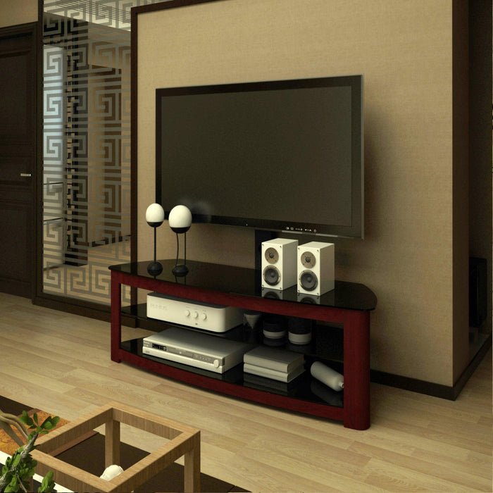 Walnut TV Stand with 2 TierStorage Space Fits TV Up To 65 in