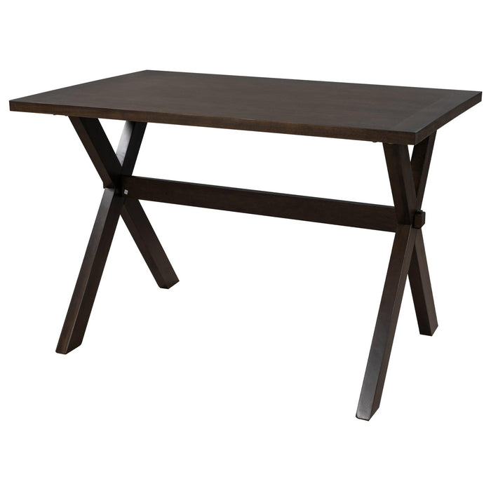 Farmhouse Rustic Wood Kitchen Dining Table with X-shape Legs, Brown