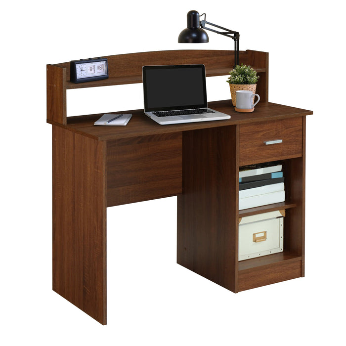 Techni MobiliModern Office Desk with Hutch, Oak