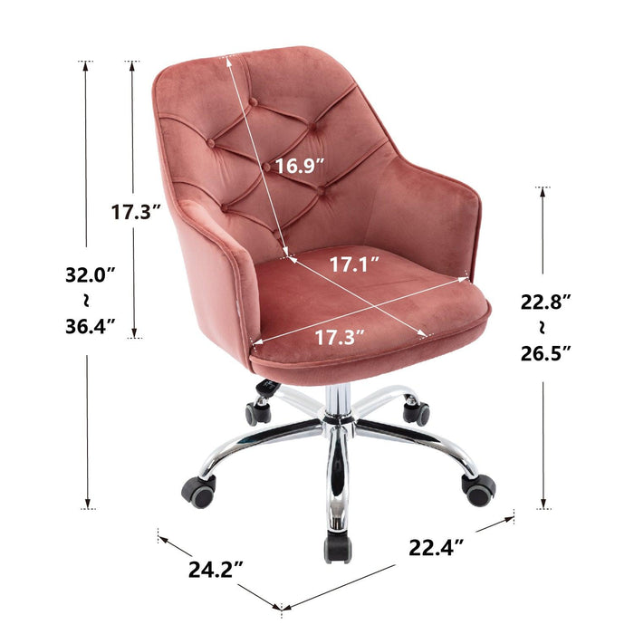 Velvet Swivel Shell Chair for Living Room ,Office chair ,Modern Leisure Arm Chair Bean red