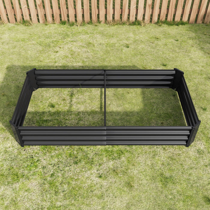 Raised Garden Bed Outdoor, 6×3×1ft , Metal Raised  Rectangle Planter Beds for Plants, Vegetables, and Flowers - Black