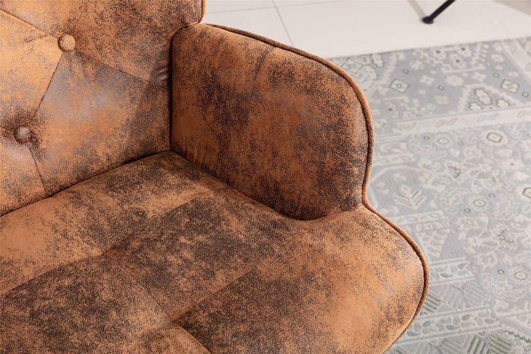 Accent chair  Living Room/Bed Room,Modern Leisure  Chair  Coffee color Microfiber fabric