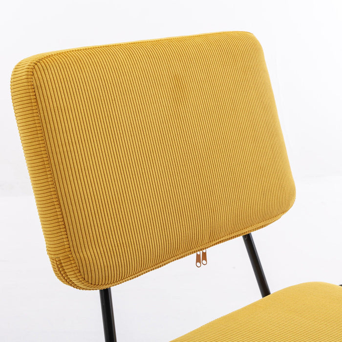 Corduroy Desk Chair Task Chair Home Office Chair Adjustable Height, Swivel Rolling Chair with Wheels for Adults Teens Bedroom Study Room,Yellow