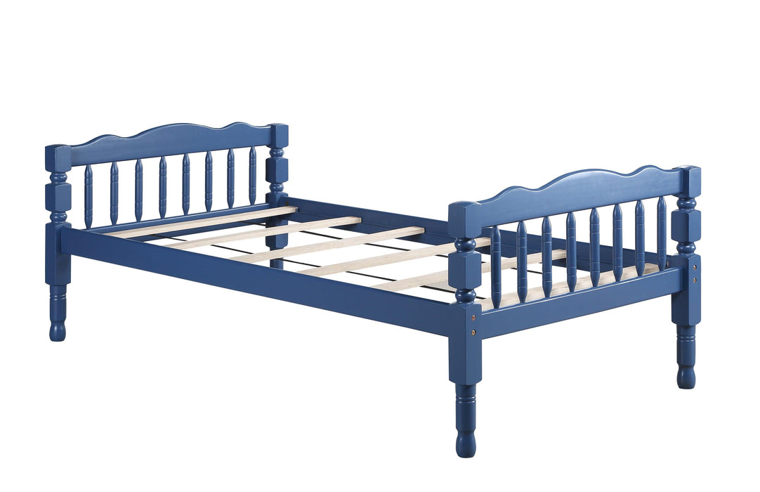 ACME Homestead Twin over Twin Bunk Bed with Ladder - Blue