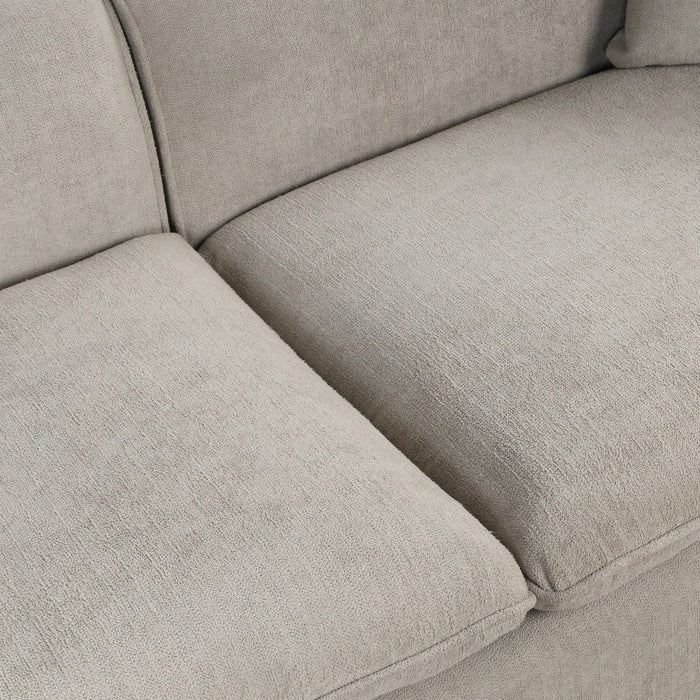 57.8" Velvet Upholstered Loveseat Sofa,Loveseat Couch with 2 PillowsModern Sofa with lden Metal Legs for Small Spaces,Living Room,Apartment,Gray