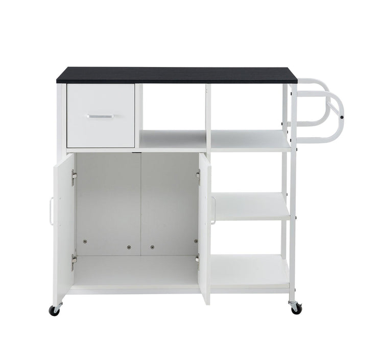 KITCHStorage cabinet WHITE-Black, move with roller..