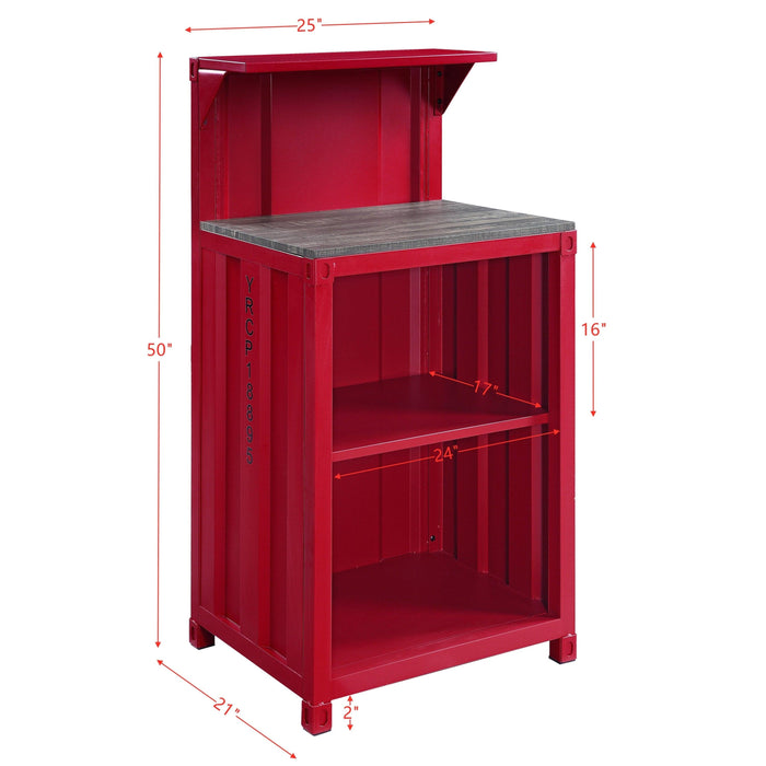 ACME CarReception Desk in Red Finish AC00377