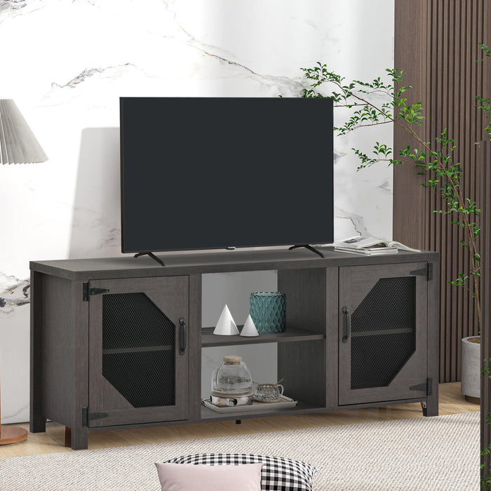 Modern TV Stand for 65'' TV with LargeStorage Space, 3 Levels Adjustable shelves, Magnetic Cabinet Door, Entertainment Center for Living Room, Bedroom