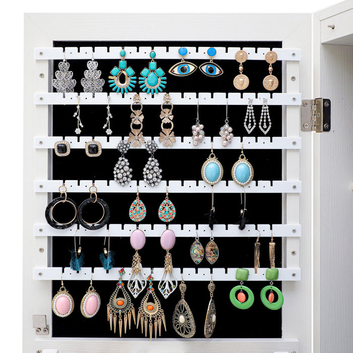 Fashion Simple JewelryStorage Mirror Cabinet With LED Lights Can Be Hung On The Door Or Wall