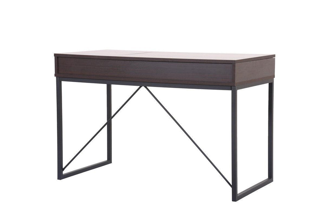 Juno Dark Brown Wood Lift Top Desk with HiddenStorage and Drawer