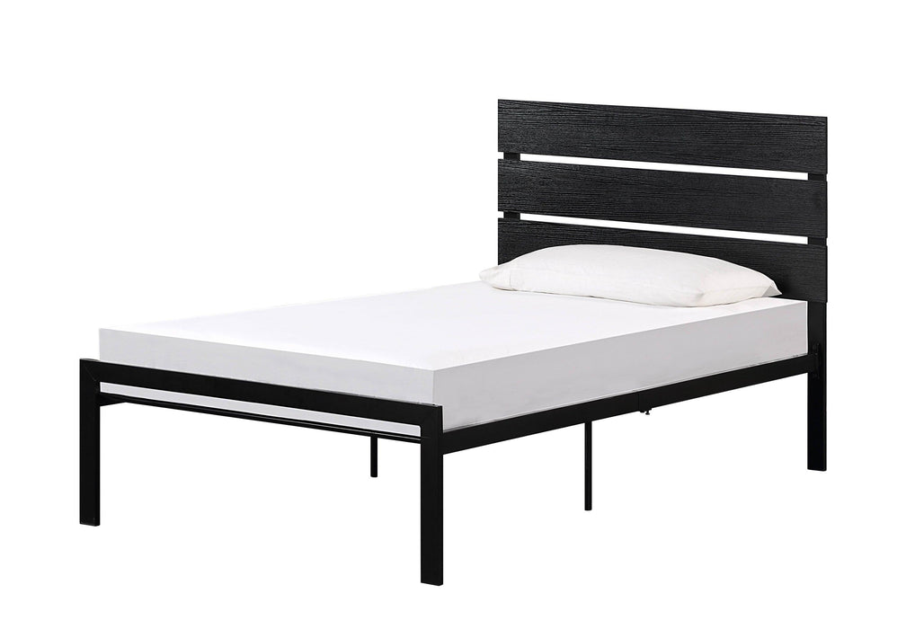 Black Metal Frame Twin Size Bed 1pc