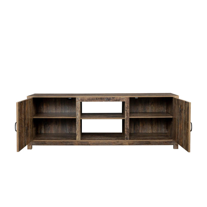 Farmhouse TV Stand,  Wood Entertainment Center Media Console withStorage