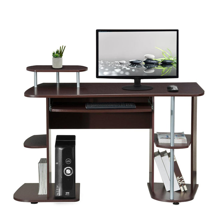Techni Mobili Complete Computer Workstation Desk WithStorage, Chocolate