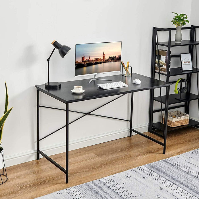 47.2“W x 23.6”D x 29.6“H Metal Frame Home Office Writing Desk - Full Black