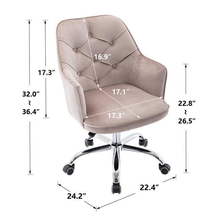 Velvet Swivel Shell Chair for Living Room,Modern Leisure Arm Chair ,Office chair  Grey
