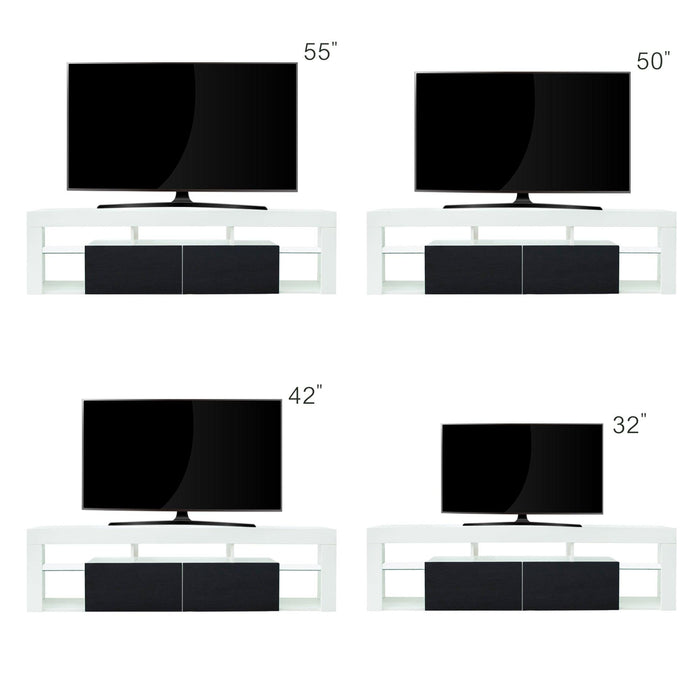 FURNITURE & TV Stand  160 LED Wall Mounted Floating 63" TV Stand (White/Black)