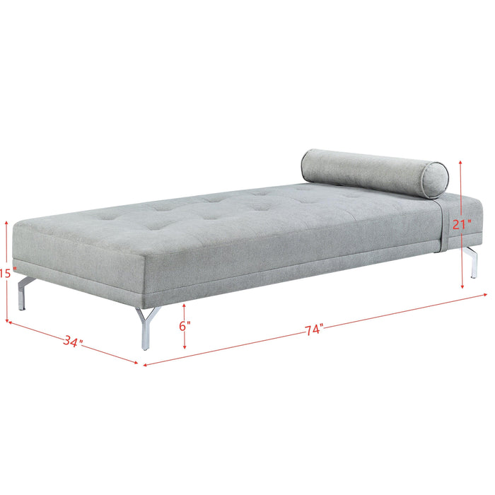 ACME Quenti Sofa Bed w/Pillow in Gray Melange Velvet LV00826
